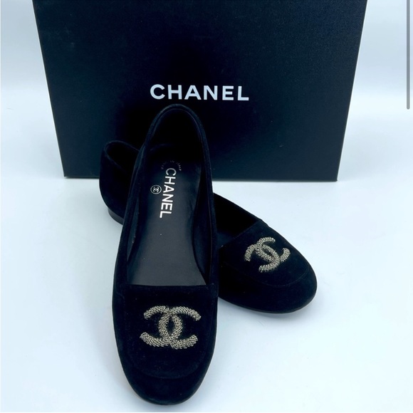 CHANEL black woven chain double Cs loafers - Picture 12 of 15